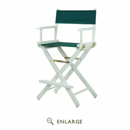 BETTERBEDS 220-01-021-32 24 in. Directors Chair White Frame with Hunter Green Canvas BE4257056